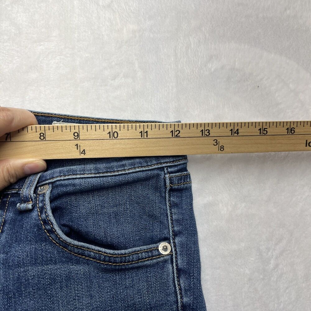 Rag & Bone 10 Inch Ankle Skinny Women’s Sz‎ 24 Raw Hem Medium Wash Side Split - Picture 10 of 14